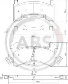 Комплект тормозных колодок, дисковый тормоз A.B.S. купить