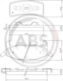 Комплект тормозных колодок, дисковый тормоз A.B.S. купить