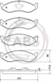Комплект тормозных колодок, дисковый тормоз A.B.S. купить