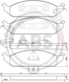 Комплект тормозных колодок, дисковый тормоз A.B.S. купить