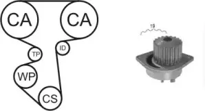 WPK-160001 Насос охолоджуючої рідини + комплект зубчатого ременя AIRTEX купить