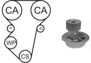 WPK-163301 Насос охолоджуючої рідини + комплект зубчатого ременя AIRTEX купить