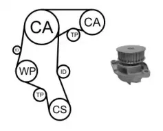 WPK-199001 Насос охолоджуючої рідини + комплект зубчатого ременя AIRTEX купить