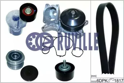 Водяной насос + комплект ручейковых ремней RUVILLE купить