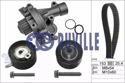 Водяной насос + комплект зубчатого ремня RUVILLE купить