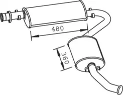 Средний / конечный глушитель ОГ DINEX купить