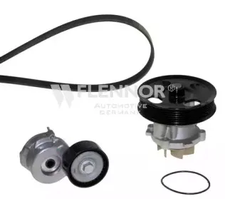 Водяной насос + комплект ручейковых ремней FLENNOR купить