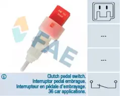 Выключатель, привод сцепления (Tempomat) FAE купить