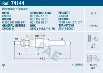Свеча накаливания FAE купить