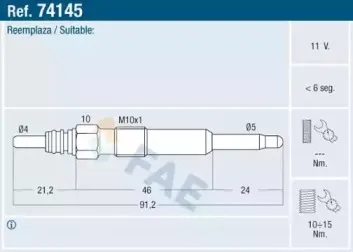 Свеча накаливания FAE купить