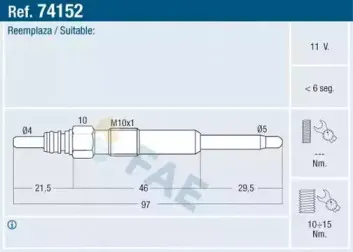 Свеча накаливания FAE купить
