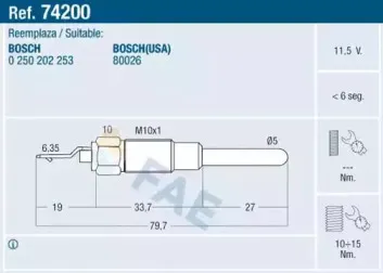 Свеча накаливания FAE купить