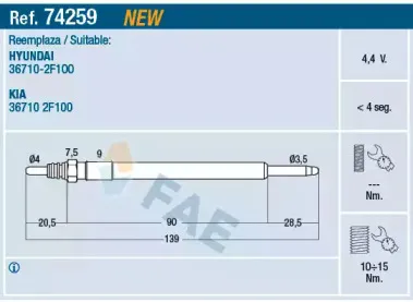 Свеча накаливания FAE купить