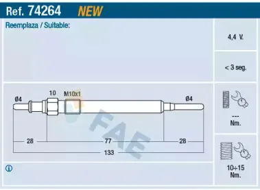 Свеча накаливания FAE купить