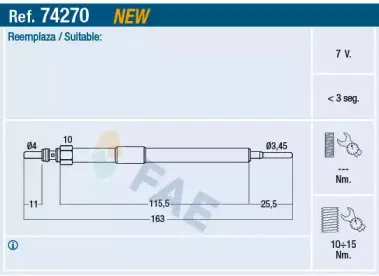 Свеча накаливания FAE купить