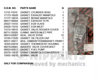 Комплект прокладок, головка цилиндра NIPPARTS купить