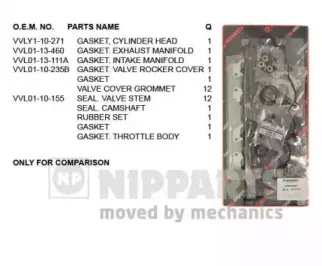 Комплект прокладок, головка цилиндра NIPPARTS купить