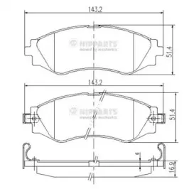 Комплект тормозных колодок, дисковый тормоз NIPPARTS купить