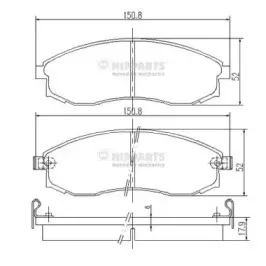 Комплект тормозных колодок, дисковый тормоз NIPPARTS купить