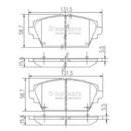 Комплект тормозных колодок, дисковый тормоз NIPPARTS купить