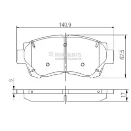 Комплект тормозных колодок, дисковый тормоз NIPPARTS купить