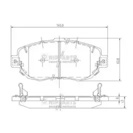 Комплект тормозных колодок, дисковый тормоз NIPPARTS купить