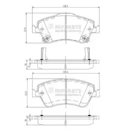 Комплект тормозных колодок, дисковый тормоз NIPPARTS купить