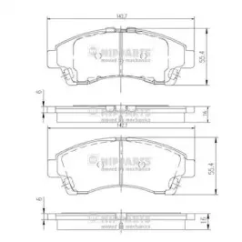 Комплект тормозных колодок, дисковый тормоз NIPPARTS купить