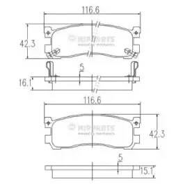 Комплект тормозных колодок, дисковый тормоз NIPPARTS купить