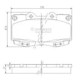 Комплект тормозных колодок, дисковый тормоз NIPPARTS купить