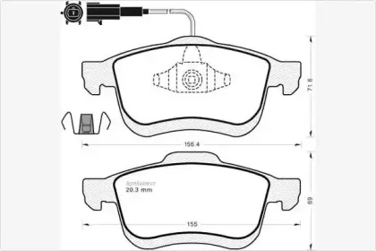 Комплект тормозных колодок, дисковый тормоз MGA купить