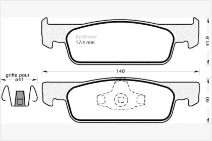Комплект тормозных колодок, дисковый тормоз MGA купить