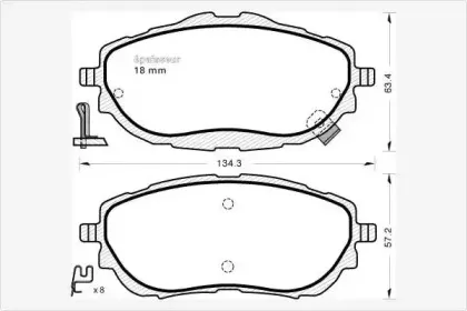 Комплект тормозных колодок, дисковый тормоз MGA купить