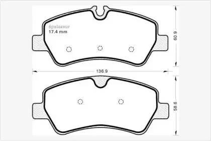 Комплект тормозных колодок, дисковый тормоз MGA купить
