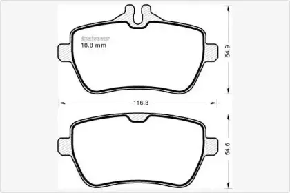 Комплект тормозных колодок, дисковый тормоз MGA купить