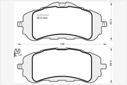 Комплект тормозных колодок, дисковый тормоз MGA купить