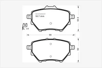 Комплект тормозных колодок, дисковый тормоз MGA купить