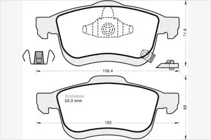 Комплект тормозных колодок, дисковый тормоз MGA купить