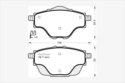 Комплект тормозных колодок, дисковый тормоз MGA купить