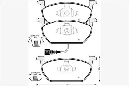 Комплект тормозных колодок, дисковый тормоз MGA купить