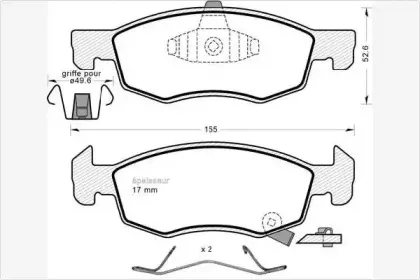 Комплект тормозных колодок, дисковый тормоз MGA купить