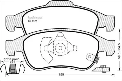 Комплект тормозных колодок, дисковый тормоз MGA купить