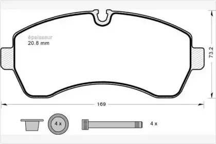 Комплект тормозных колодок, дисковый тормоз MGA купить