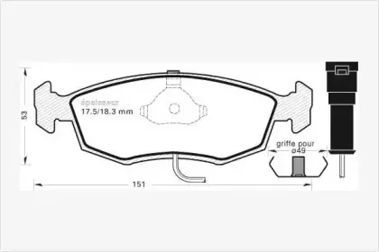 Комплект тормозных колодок, дисковый тормоз MGA купить