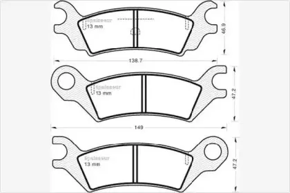 Комплект тормозных колодок, дисковый тормоз MGA купить