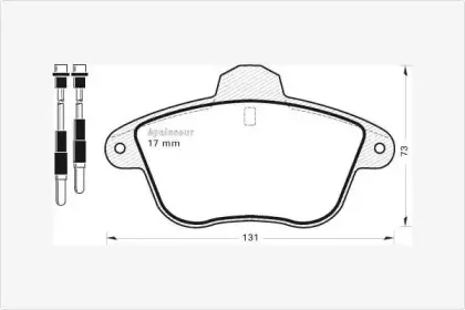 Комплект тормозных колодок, дисковый тормоз MGA купить