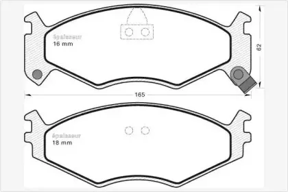 Комплект тормозных колодок, дисковый тормоз MGA купить