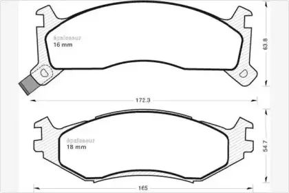 Комплект тормозных колодок, дисковый тормоз MGA купить