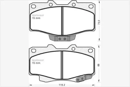 Комплект тормозных колодок, дисковый тормоз MGA купить