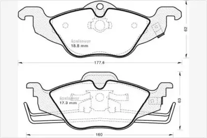 Комплект тормозных колодок, дисковый тормоз MGA купить